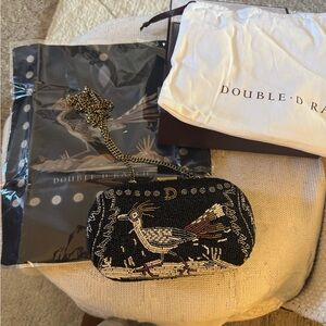 Double D Ranch Black and White Beaded Clutch